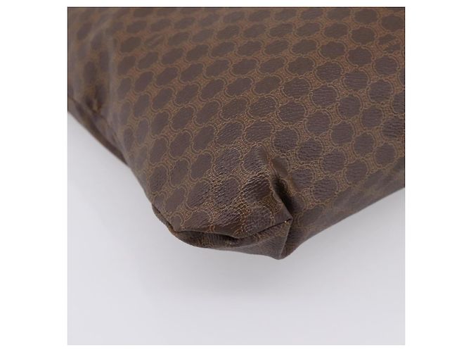 Céline Borsa Tote CELINE Macadam Canvas PVC Pelle Brown Gold Auth 197781 Marrone D'oro - vista 14