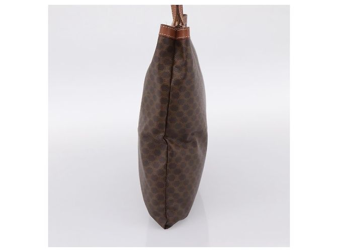 Céline Borsa Tote CELINE Macadam Canvas PVC Pelle Brown Gold Auth 197781 Marrone D'oro - vista 4