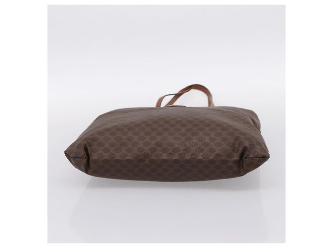 Céline Borsa Tote CELINE Macadam Canvas PVC Pelle Brown Gold Auth 197781 Marrone D'oro - vista 5