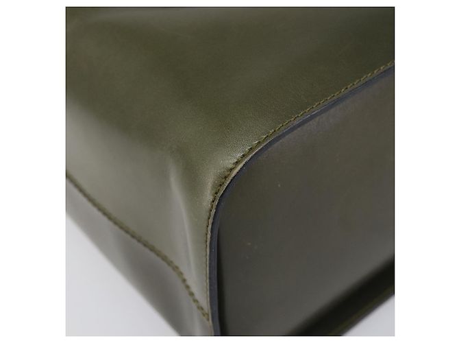 Céline Borsa a mano CELINE Star Ball Vanity in pelle Khaki Gold Auth 199090A D'oro Cachi - vista 14