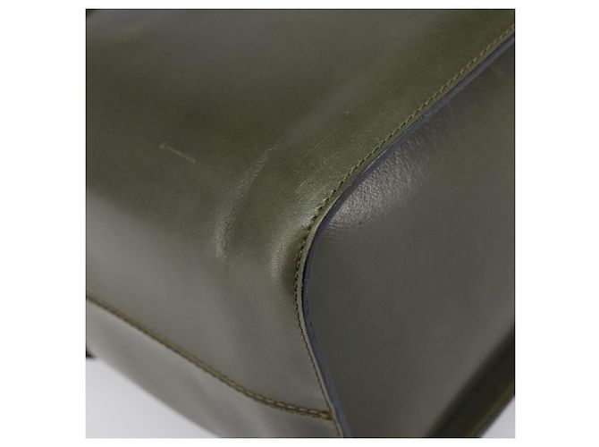 Céline Borsa a mano CELINE Star Ball Vanity in pelle Khaki Gold Auth 199090A D'oro Cachi - vista 16