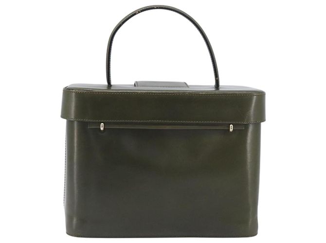 Céline Borsa a mano CELINE Star Ball Vanity in pelle Khaki Gold Auth 199090A D'oro Cachi - vista 2