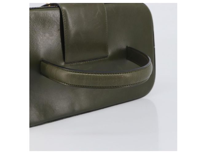 Céline Borsa a mano CELINE Star Ball Vanity in pelle Khaki Gold Auth 199090A D'oro Cachi - vista 7