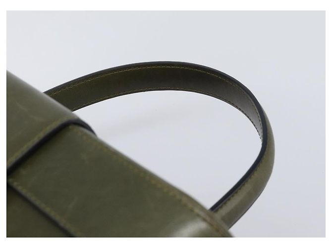 Céline Borsa a mano CELINE Star Ball Vanity in pelle Khaki Gold Auth 199090A D'oro Cachi - vista 8
