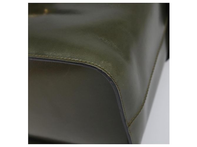 Céline Borsa a mano CELINE Star Ball Vanity in pelle Khaki Gold Auth 199090A D'oro Cachi - vista 9
