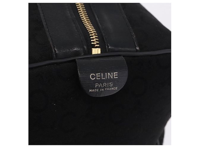 Céline CELINE C Saluki Horse Carriage Boston Bag Black Gold Tone Auth 195446 Nero - vista 12
