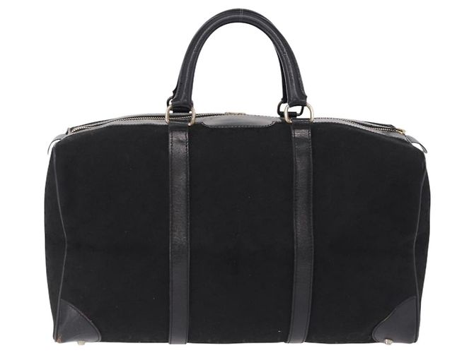 Céline CELINE C Saluki Horse Carriage Boston Bag Black Gold Tone Auth 195446 Nero - vista 2
