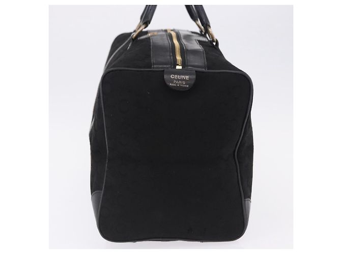 Céline CELINE C Saluki Horse Carriage Boston Bag Black Gold Tone Auth 195446 Nero - vista 3