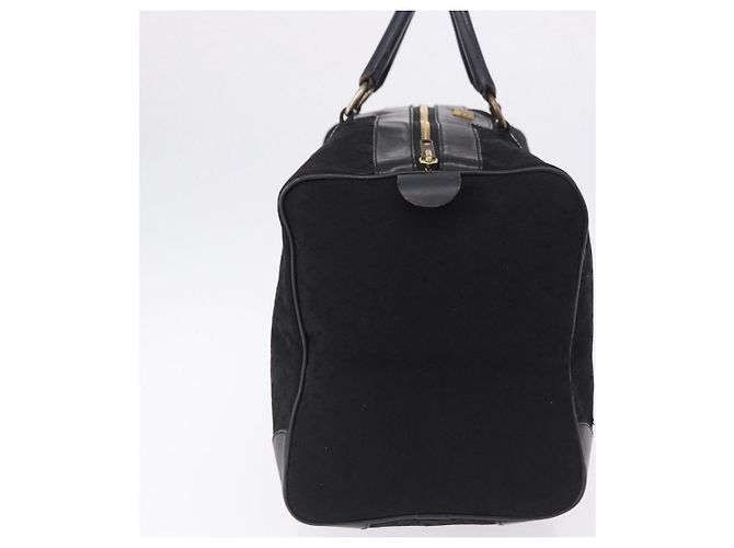 Céline CELINE C Saluki Horse Carriage Boston Bag Black Gold Tone Auth 195446 Nero - vista 4