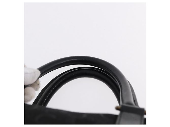 Céline CELINE C Saluki Horse Carriage Boston Bag Black Gold Tone Auth 195446 Nero - vista 8