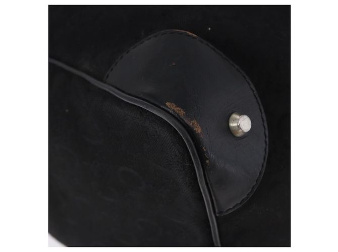 Céline CELINE C Saluki Horse Carriage Boston Bag Black Gold Tone Auth 195446 Nero - vista 9