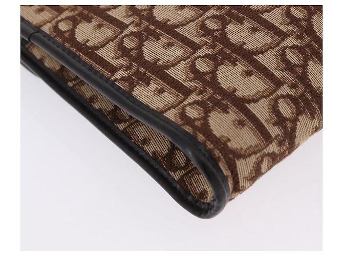 Borsa a tracolla con catena Christian Dior Trotter Canvas Beige Gold Auth 197895A D'oro - vista 15