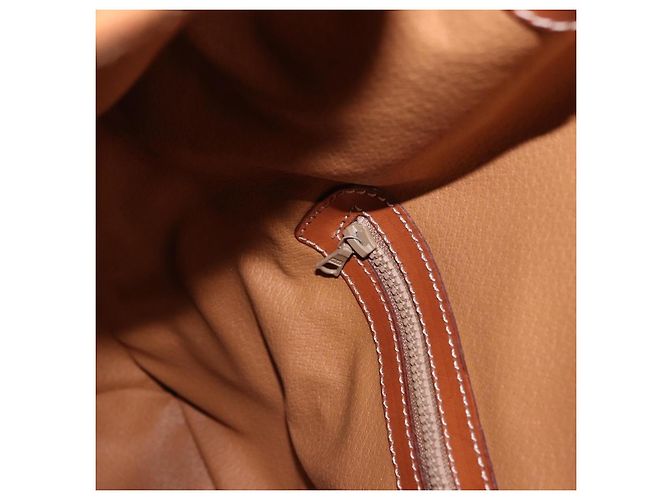 Céline Borsa a tracolla CELINE Macadam Canvas PVC Leather Brown Gold Auth 199630 Marrone D'oro - vista 23