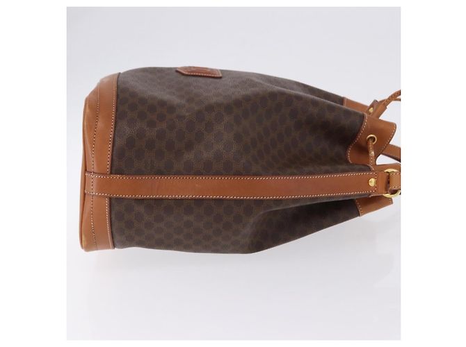 Céline Borsa a tracolla CELINE Macadam Canvas PVC Leather Brown Gold Auth 199630 Marrone D'oro - vista 3