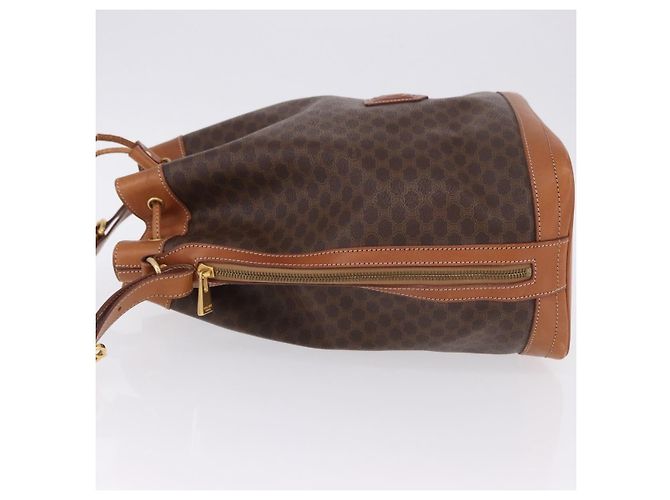 Céline Borsa a tracolla CELINE Macadam Canvas PVC Leather Brown Gold Auth 199630 Marrone D'oro - vista 4