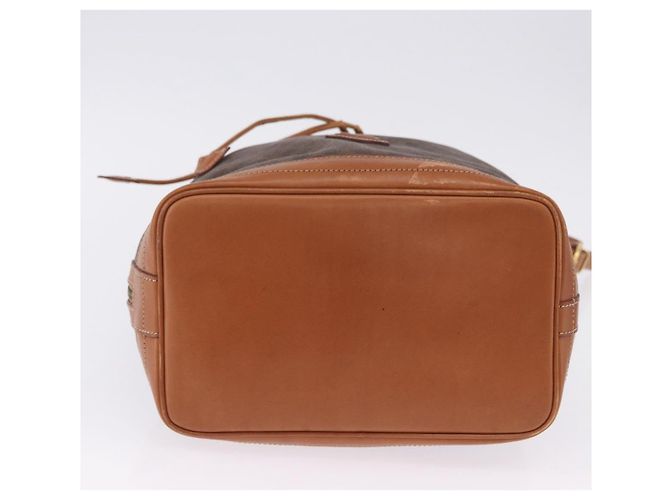 Céline Borsa a tracolla CELINE Macadam Canvas PVC Leather Brown Gold Auth 199630 Marrone D'oro - vista 5