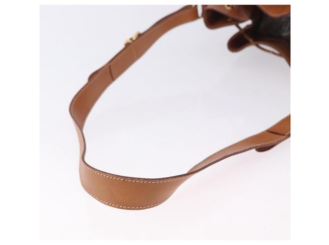 Céline Borsa a tracolla CELINE Macadam Canvas PVC Leather Brown Gold Auth 199630 Marrone D'oro - vista 8