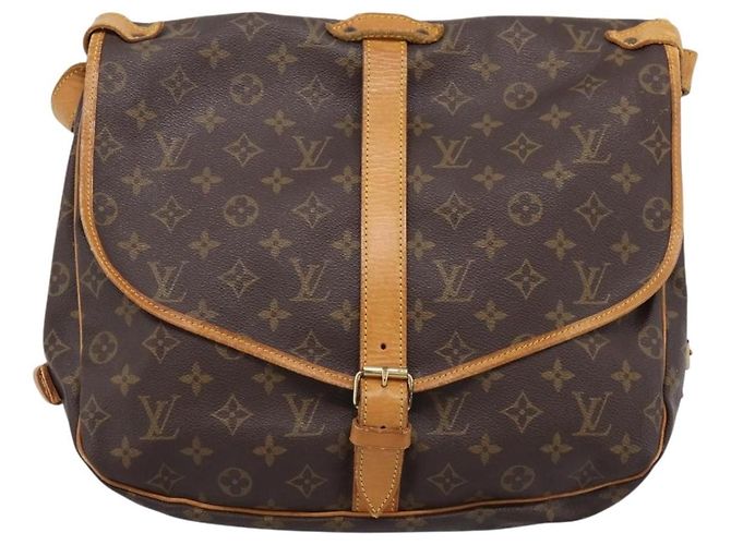 Borsa a tracolla LOUIS VUITTON Monogram Saumur 35 M42254 LV Auth ka5862 Monogramma - vista 13