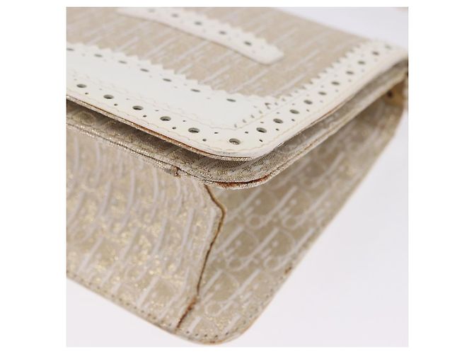 Borsa a mano Christian Dior Trotter Canvas Gold Auth 197782SAM D'oro - vista 16