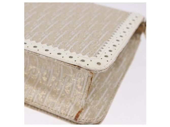 Borsa a mano Christian Dior Trotter Canvas Gold Auth 197782SAM D'oro - vista 18