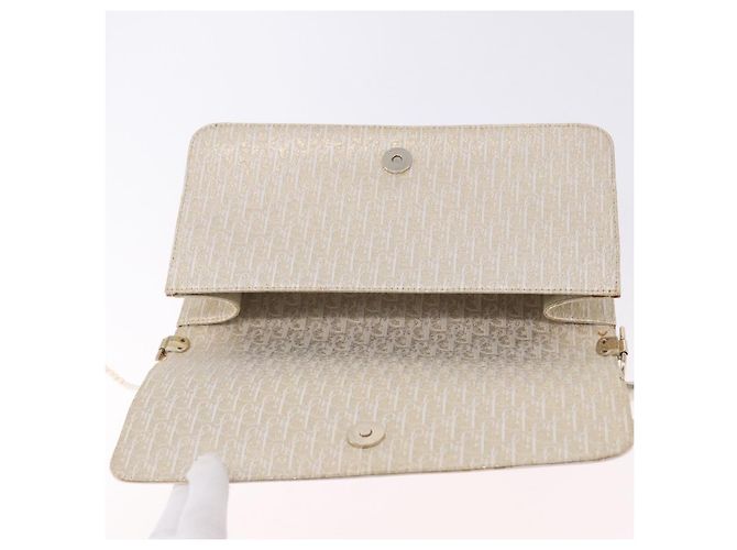 Borsa a mano Christian Dior Trotter Canvas Gold Auth 197782SAM D'oro - vista 19