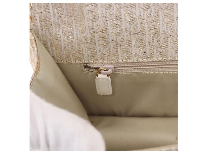 Borsa a mano Christian Dior Trotter Canvas Gold Auth 197782SAM D'oro - vista 23
