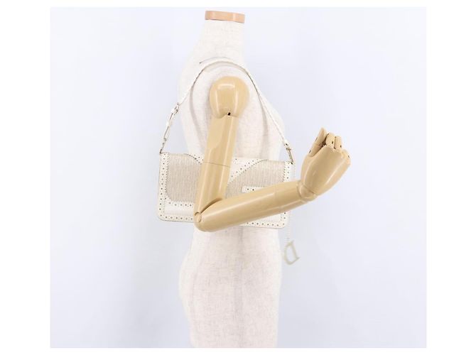 Borsa a mano Christian Dior Trotter Canvas Gold Auth 197782SAM D'oro - vista 25
