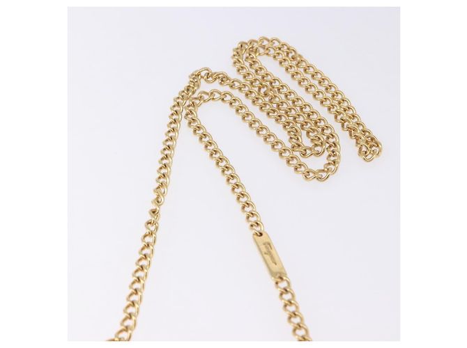 Borsa a tracolla Salvatore Ferragamo Vala Chain in pelle marrone e oro Auth 199629A D'oro - vista 14