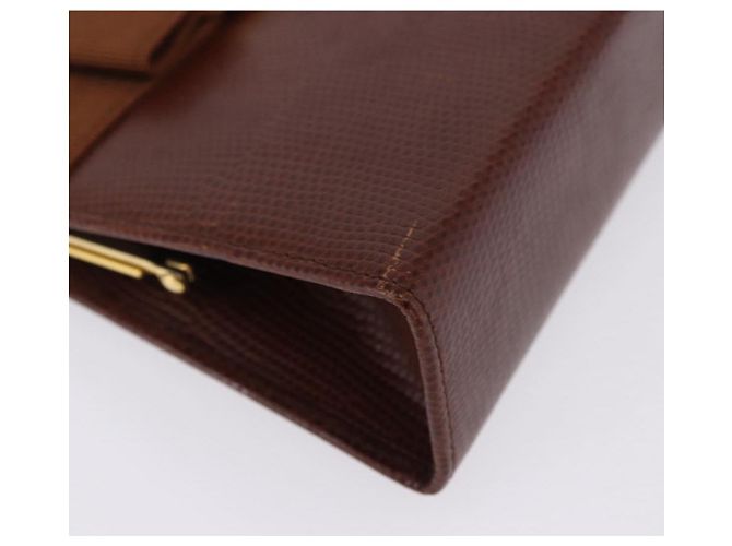 Borsa a tracolla Salvatore Ferragamo Vala Chain in pelle marrone e oro Auth 199629A D'oro - vista 15