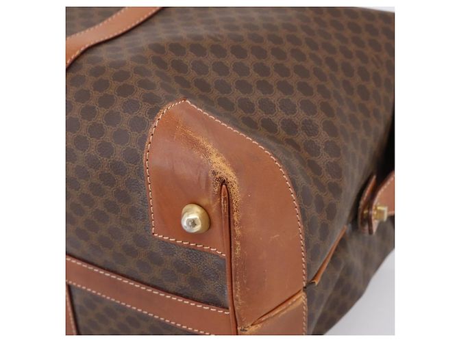 Céline Borsa Boston CELINE Macadam Canvas PVC Leather Brown Gold Auth ka5932 Marrone D'oro - vista 14