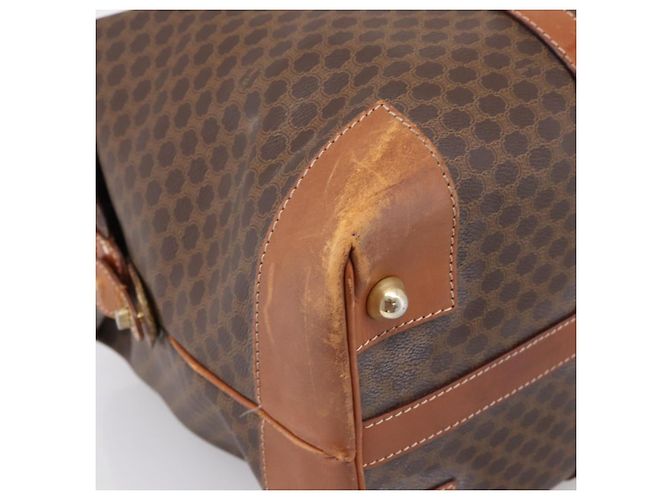 Céline Borsa Boston CELINE Macadam Canvas PVC Leather Brown Gold Auth ka5932 Marrone D'oro - vista 15
