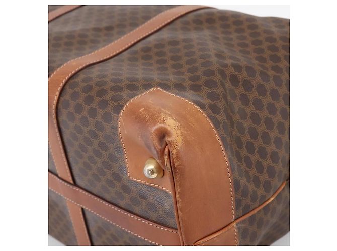 Céline Borsa Boston CELINE Macadam Canvas PVC Leather Brown Gold Auth ka5932 Marrone D'oro - vista 16