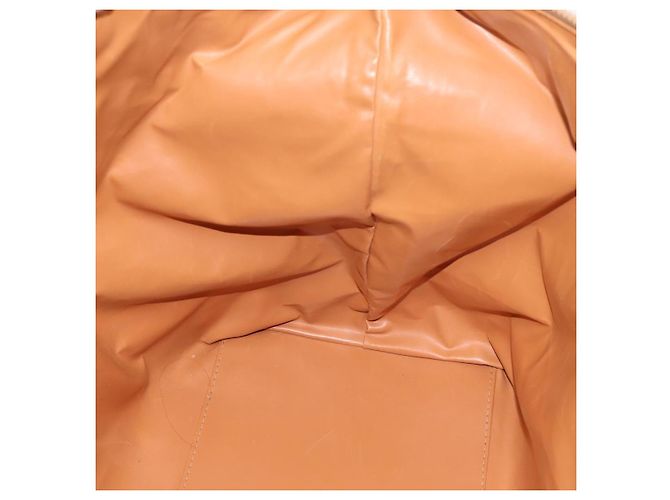 Céline Borsa Boston CELINE Macadam Canvas PVC Leather Brown Gold Auth ka5932 Marrone D'oro - vista 19