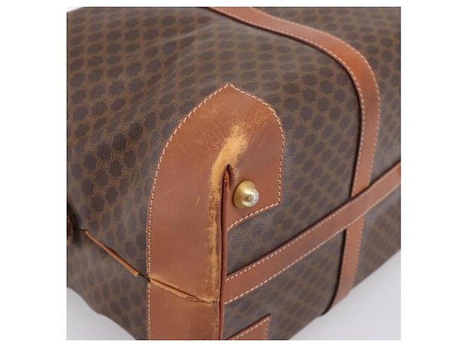 Céline Borsa Boston CELINE Macadam Canvas PVC Leather Brown Gold Auth ka5932 Marrone D'oro - vista 9