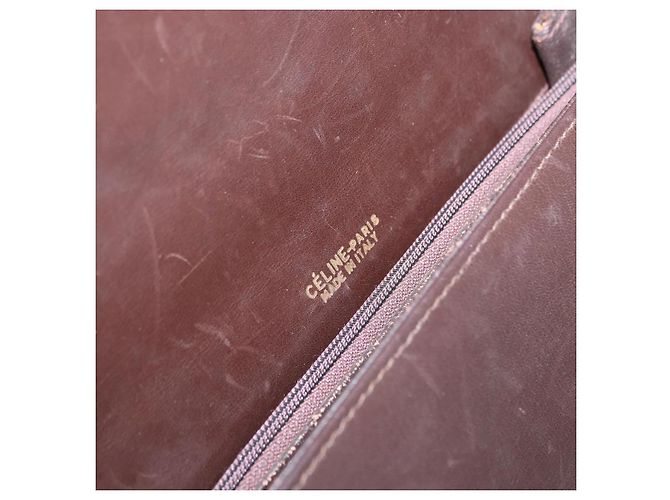 Céline Borsa a tracolla CELINE C Saluki Canvas Beige Gold Tone Auth ep15812 - vista 18