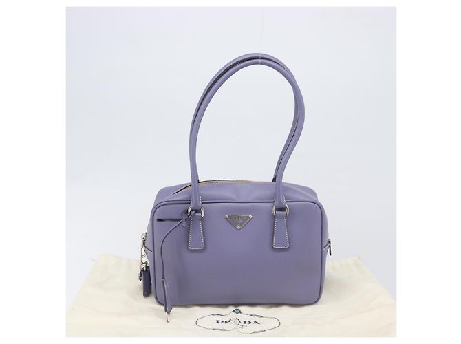 Borsa a mano PRADA pelle Saffiano Purple Silver Auth yk20752A Argento Porpora - vista 12