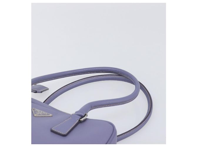 Borsa a mano PRADA pelle Saffiano Purple Silver Auth yk20752A Argento Porpora - vista 15