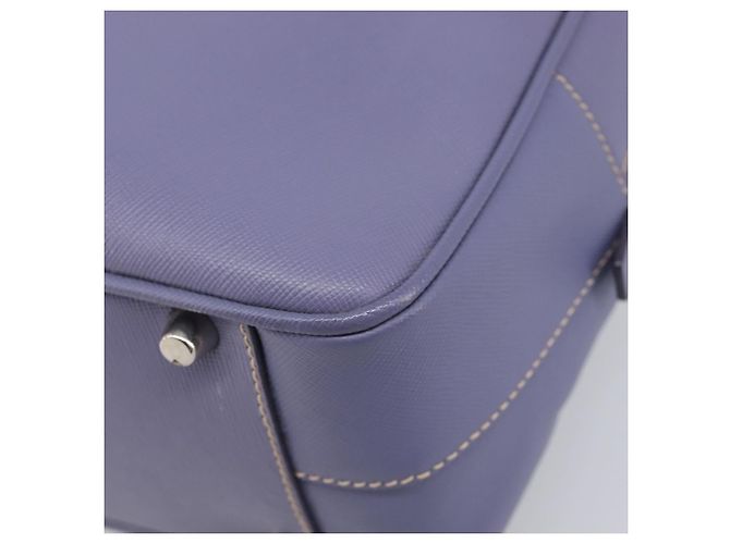 Borsa a mano PRADA pelle Saffiano Purple Silver Auth yk20752A Argento Porpora - vista 16
