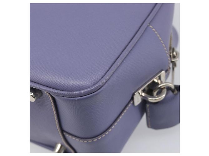 Borsa a mano PRADA pelle Saffiano Purple Silver Auth yk20752A Argento Porpora - vista 18