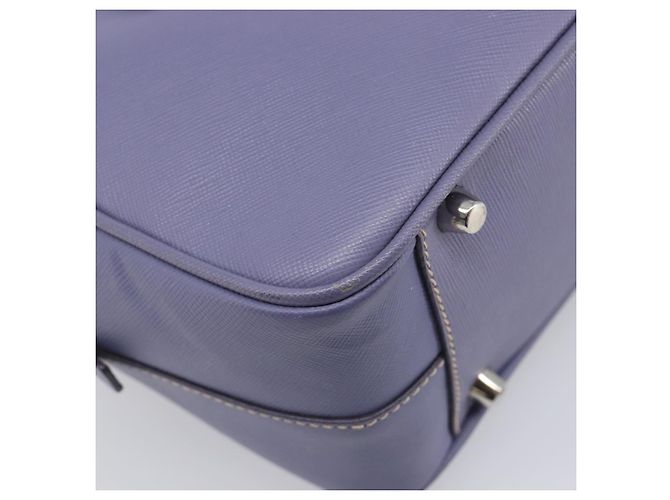 Borsa a mano PRADA pelle Saffiano Purple Silver Auth yk20752A Argento Porpora - vista 19