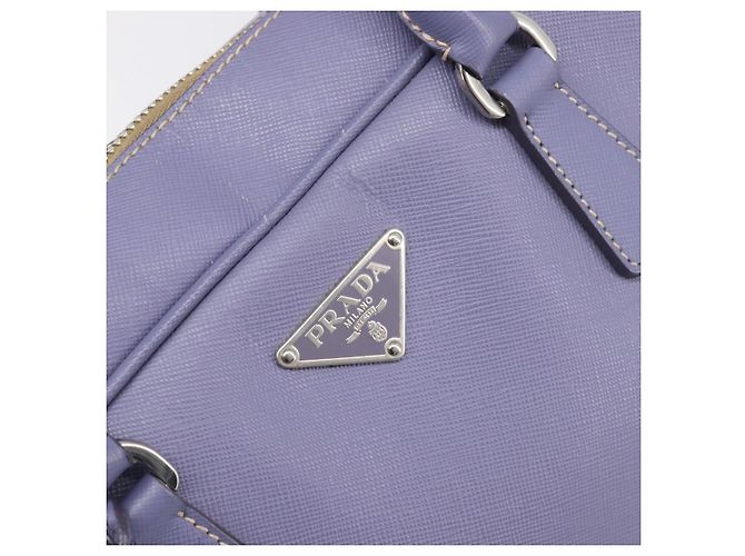 Borsa a mano PRADA pelle Saffiano Purple Silver Auth yk20752A Argento Porpora - vista 20