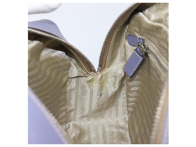 Borsa a mano PRADA pelle Saffiano Purple Silver Auth yk20752A Argento Porpora - vista 26