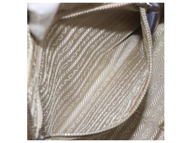 Borsa a mano PRADA pelle Saffiano Purple Silver Auth yk20752A Argento Porpora - vista 28