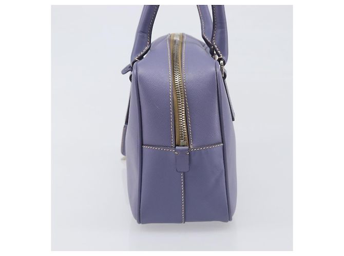 Borsa a mano PRADA pelle Saffiano Purple Silver Auth yk20752A Argento Porpora - vista 3