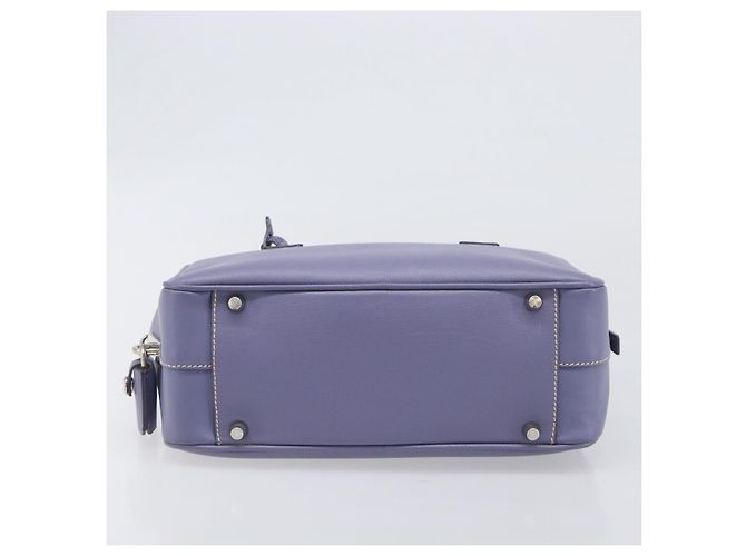 Borsa a mano PRADA pelle Saffiano Purple Silver Auth yk20752A Argento Porpora - vista 6