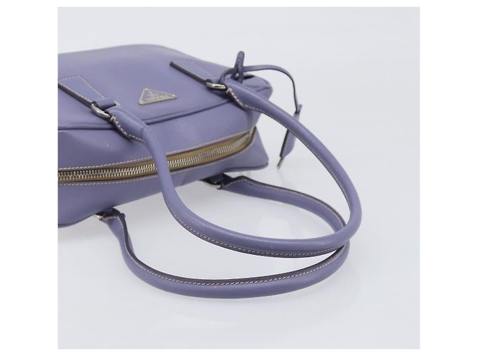 Borsa a mano PRADA pelle Saffiano Purple Silver Auth yk20752A Argento Porpora - vista 7