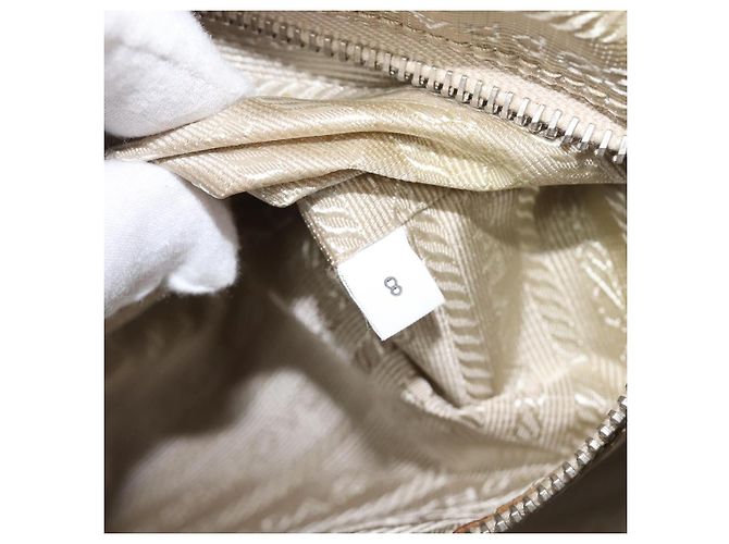 Borsa a mano PRADA pelle Saffiano Purple Silver Auth yk20752A Argento Porpora - vista 9