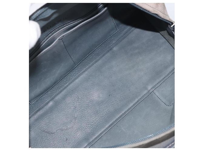 Borsa a mano LOEWE Americana 28 in camoscio grigio argento Auth 200243A Marrone - vista 11