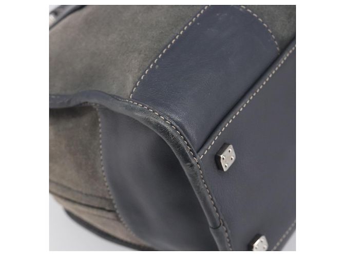 Borsa a mano LOEWE Americana 28 in camoscio grigio argento Auth 200243A Marrone - vista 16
