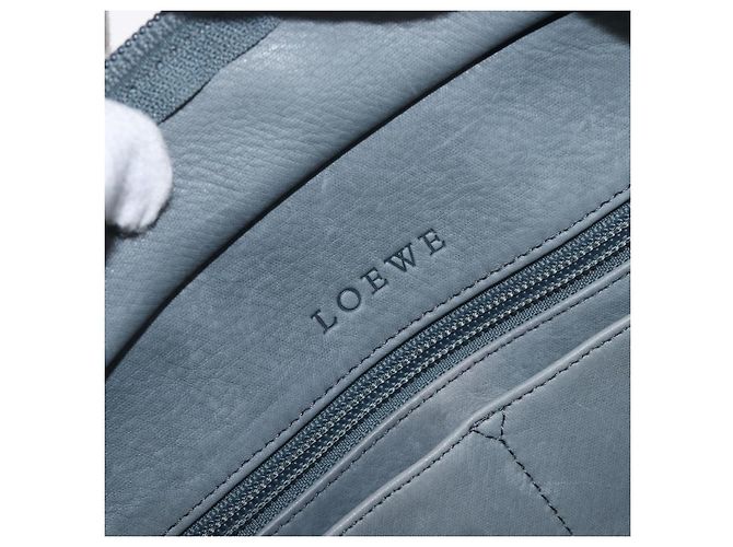 Borsa a mano LOEWE Americana 28 in camoscio grigio argento Auth 200243A Marrone - vista 19